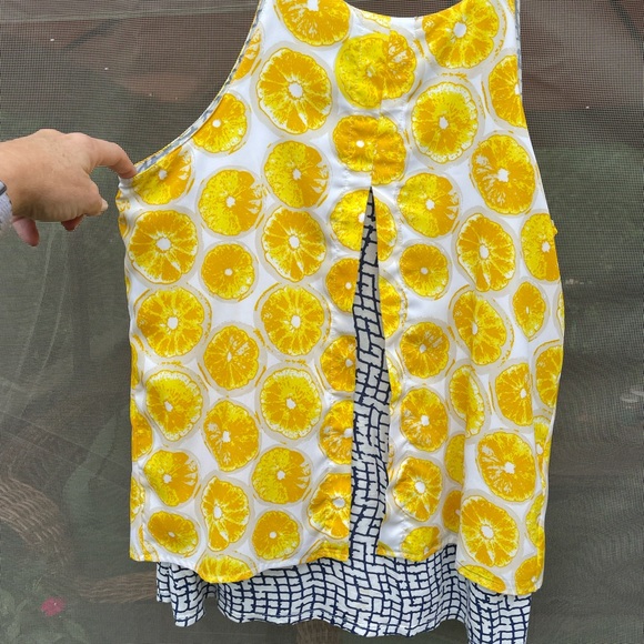 Anthropologie Porridge Lemon Slice Print Swing Layered Top🍋 - Picture 3 of 4